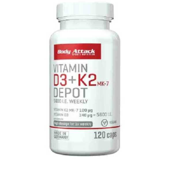 Body Attack Vitamin D3+K2 120 caps
