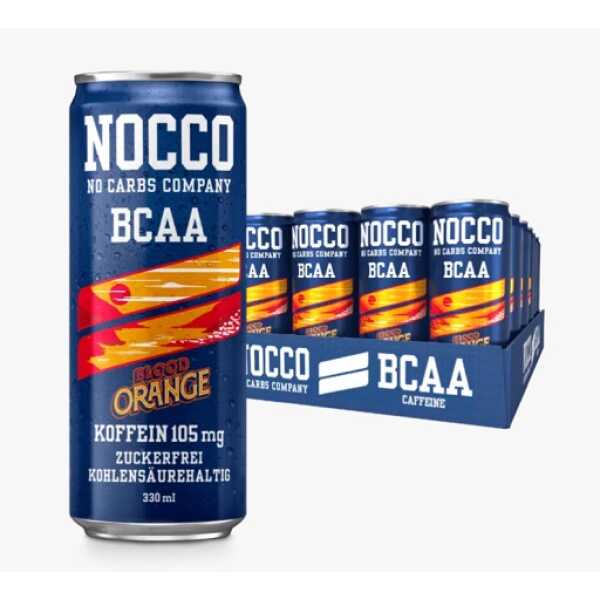 Nocco BCAA Drink 330 ml Blood Orange 24 Stück Deformiert