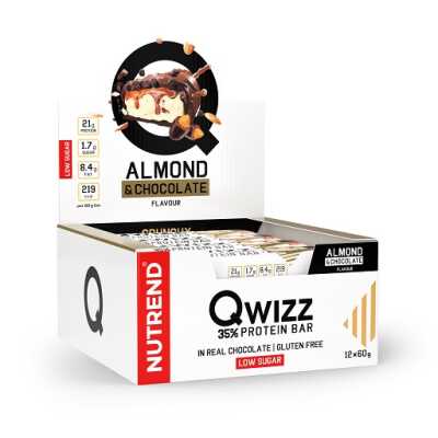 Nutrend QWIZZ Crunchy Protein Bar 12x60g Chocolate & Raspberry