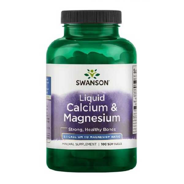 Swanson Liquid Calcium & Magnesium 100 Kaps.